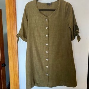 ROOLEE Button-Front Dress | Olive Green | M